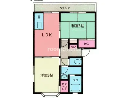 ドミール羽沢A(2LDK/1階)の間取り写真