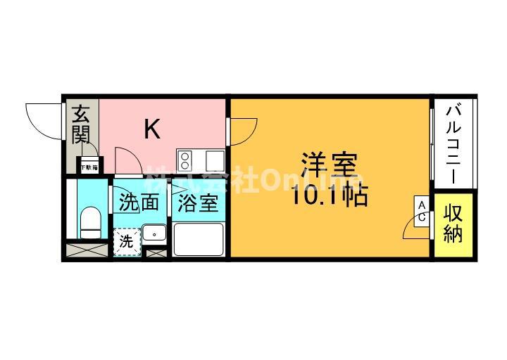 レオネクストアリビオ加美(1K/2階)の間取り写真