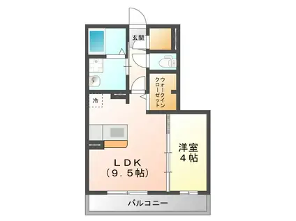 リベルテ・ドゥ(1LDK/2階)の間取り写真