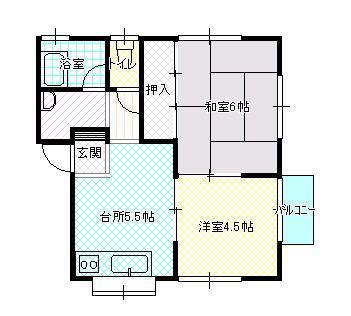 サザンハイツ(2DK/2階)の間取り写真