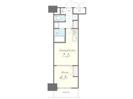 ROOTS SHINJUKU WAKAMATSUCHO(1DK/10階)の間取り写真