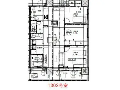 さくらHILLS ROKUBAN PLATINUM RESIDENCE(3LDK/13階)の間取り写真