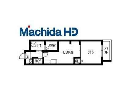 ジーイーセットノース(1LDK/2階)の間取り写真