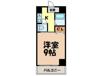 八晃ビル(1K/2階)の間取り写真