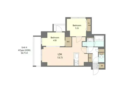 S-RESIDENCE高島平ASOLEA(2LDK/2階)の間取り写真