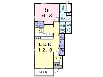 クラシック III(1LDK/1階)の間取り写真