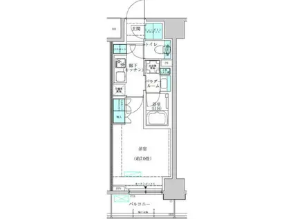 ヴィークブライト蔵前(1K/12階)の間取り写真
