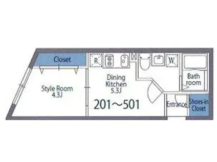 セレス八広(1DK/5階)の間取り写真