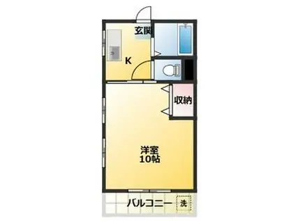 プチメゾンヤナセ(1K/2階)の間取り写真