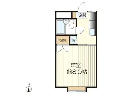 ミネハイツ(1K/2階)の間取り写真