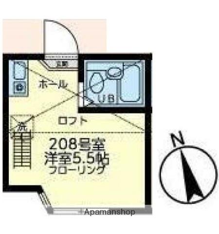 ユナイト南太田ケリースレーター(ワンルーム/2階)の間取り写真