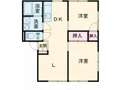 フォンテI(2LDK/1階)の間取り写真