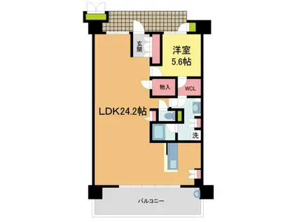 マークスタウン・グランフィーネ川西(1LDK/4階)の間取り写真