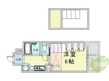 エステムコート梅田東アクアパレス(1K/5階)の間取り写真