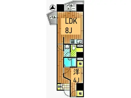 WOODBELLIV(1LDK/3階)の間取り写真