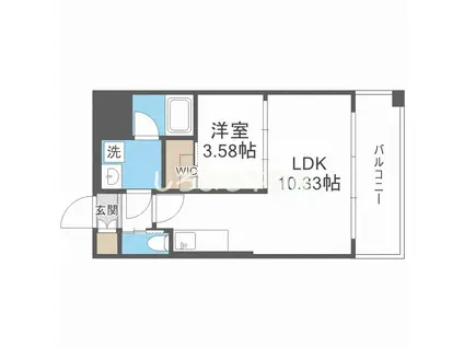 プレジオ弁天町EURO(1LDK/4階)の間取り写真