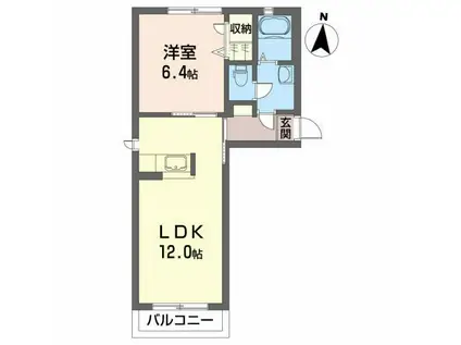 グレイスガーデン(1LDK/2階)の間取り写真