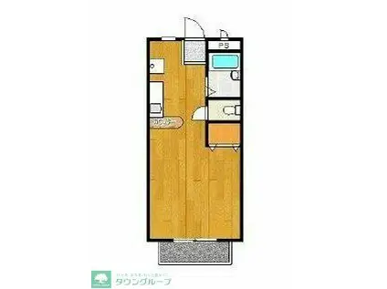 クレセントリヴェール(ワンルーム/1階)の間取り写真