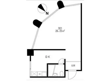 森島ビルII(ワンルーム/3階)の間取り写真