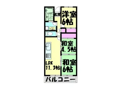 シャルマン徳川(3LDK/4階)の間取り写真