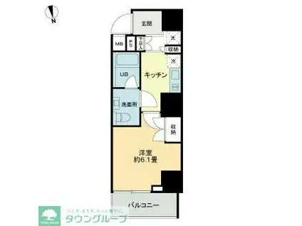 VIOR文京関口(1K/4階)の間取り写真