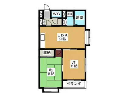 アーバンウッド(2LDK/4階)の間取り写真