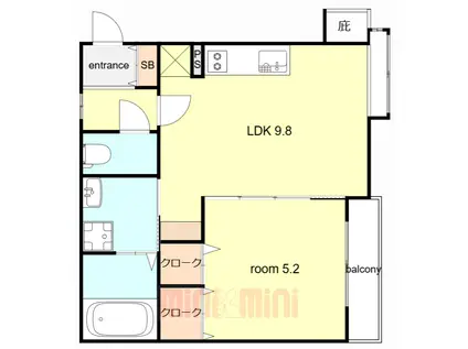 神戸市東灘区住吉東町PJ(1LDK/3階)の間取り写真