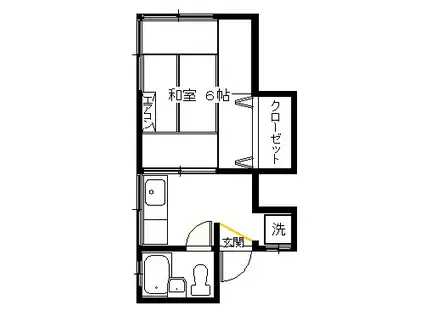 浅間荘(1K/1階)の間取り写真