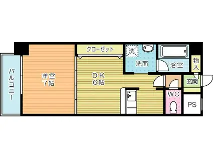 FHE北九州BLDG(1DK/4階)の間取り写真