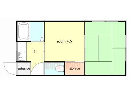 ハイムイチリヤマ(2K/3階)の間取り写真