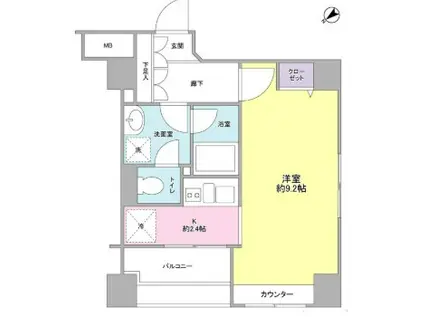 エーケーレジデンス(1K/6階)の間取り写真