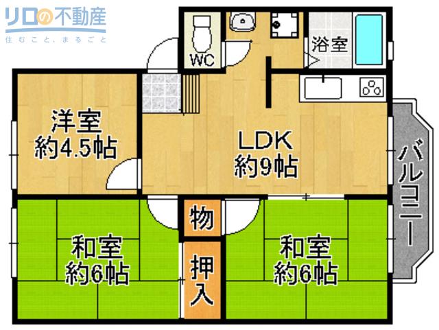 グランドタウンⅠ(3LDK/2階)の間取り写真