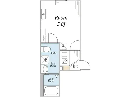 シアターハウス赤羽(1K/2階)の間取り写真