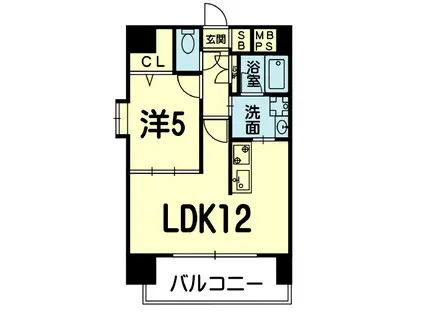 VIENTO南高江(1LDK/6階)の間取り写真