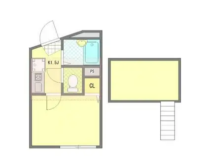 WELLBEING青砥II(1K/3階)の間取り写真