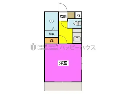 フルスリーラ(1K/2階)の間取り写真