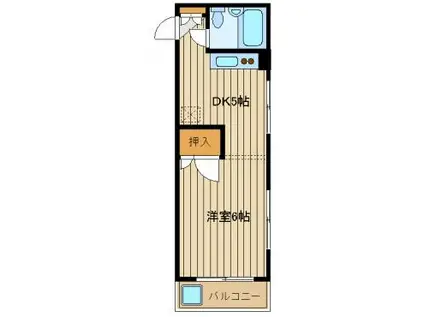 ドムヒカワダイ(ワンルーム/3階)の間取り写真