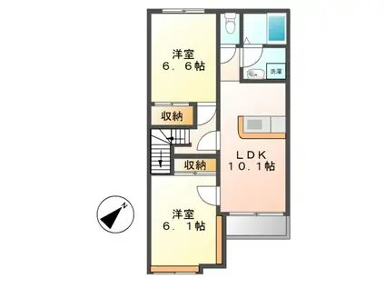 セントフィールド(2LDK/2階)の間取り写真