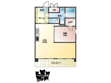 PHOENIX難波イースト(1LDK/12階)の間取り写真