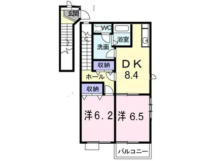 アトラスA(2DK/2階)の間取り写真