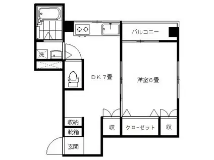 サンクレスト大森(1DK/3階)の間取り写真