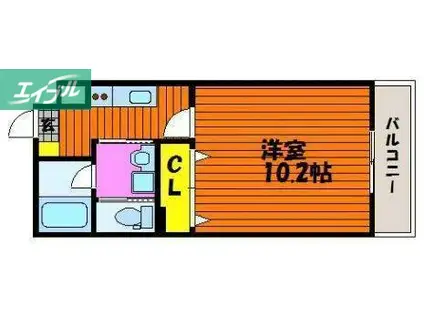 シリウス・T(1K/3階)の間取り写真