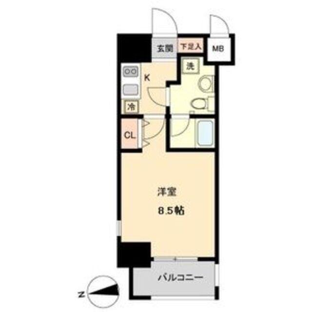 ASレジデンス上前津(1K/4階)の間取り写真