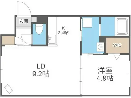 コンソラチュール札幌駅東(1LDK/2階)の間取り写真