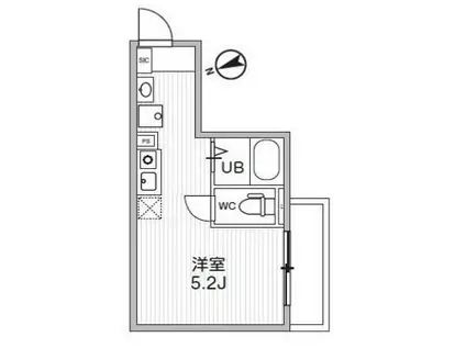 TSCUORE柴又I(ワンルーム/3階)の間取り写真