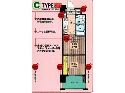 NO46 Vプロジェクト2100天神(2K/4階)の間取り写真
