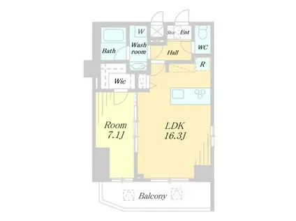 ユナイト(1LDK/11階)の間取り写真