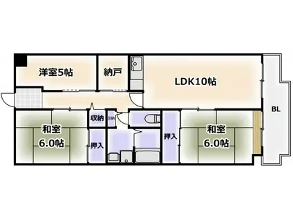 あべのベルタ(3LDK/8階)の間取り写真
