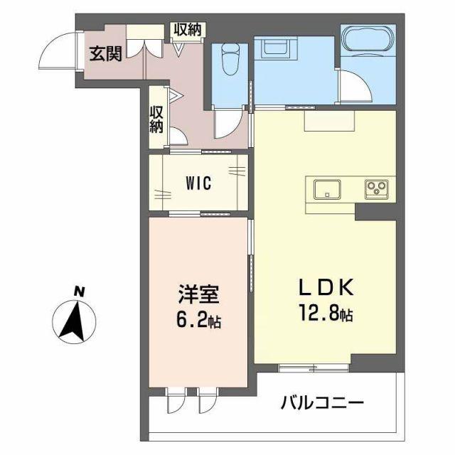 CAMELOTイースト(1LDK/2階)の間取り写真