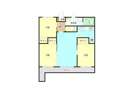 第2つつみビル(3LDK/7階)の間取り写真